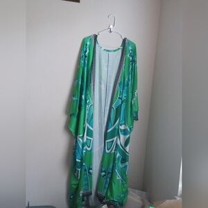 Unbranded Kimono Women Os Vibrant Green and Blue Relaxing Elegant Beach Intimate